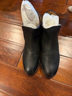 Frye Black Leather Ankle Booties